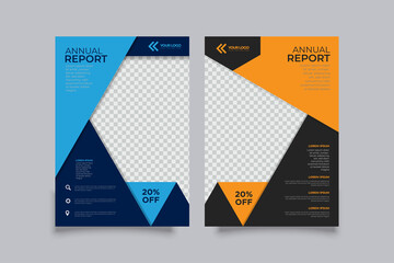  Corporate Business flyer template vector design, Flyer Template Geometric shape used for business poster layout, IT Company flyer, corporate banners, and leaflets. Graphic design layout with triangle