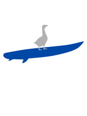 Surfende Gans Silhouette 