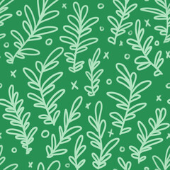 calming ornament of abstract twigs with leaves