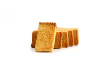 Delicious rusk toast in white background