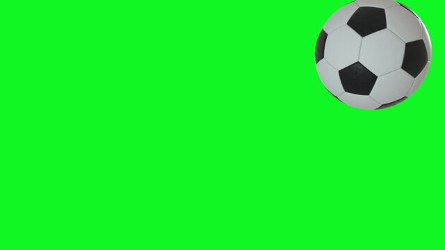 Set of 3 Videos. Beautiful Soccer Ball Animation on a Green Screen. 4K