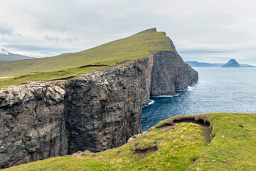 Sorvagsvatn lake cliffs at Faroe Islands