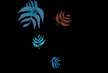 Dark Blue, Red vector natural background with leaves.