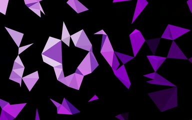 Dark Purple vector polygonal template. Colorful illustration in abstract style with gradient. Triangular pattern for your business design.