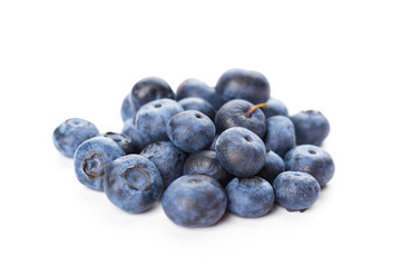 heap of blueberries isolated on white background