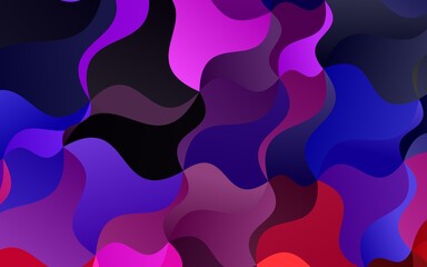 Dark Black vector template with bent ribbons. A vague circumflex abstract illustration with gradient. Pattern for your business design.