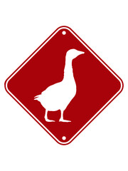 Schild Vorsicht Gans 