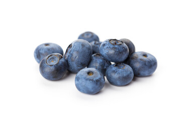 heap of blueberries isolated on white background