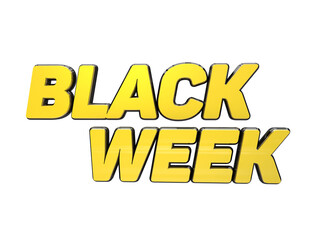 Black Week Yellow sale. Logo sale Black Week. Black Friday. background white. 3d logo.