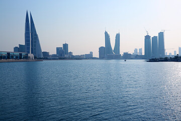 Bahrain Financial Harbor or BFH District with Groups of Iconic Landmark, Manama, Bahrain