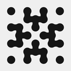 Abstract Cross Pattern Dots Logo generative computational art illustration