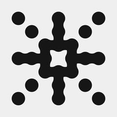 Fototapeta na wymiar Abstract Cross Pattern Dots Logo generative computational art illustration