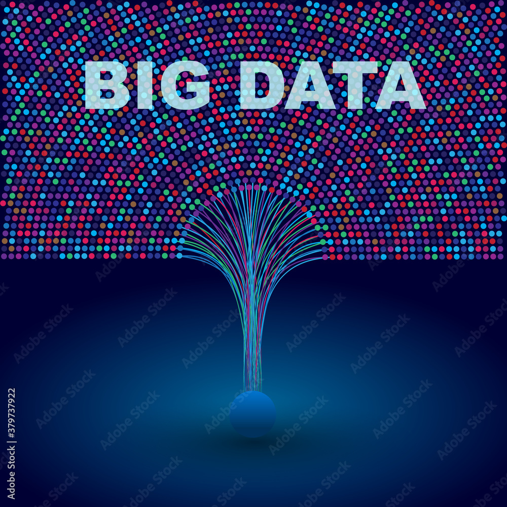 Fototapete abstract big data visualisation with dots and lines