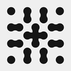 Abstract Cross Pattern Dots Logo generative computational art illustration