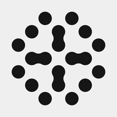 Fototapeta premium Abstract Cross Pattern Dots Logo generative computational art illustration