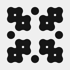 Abstract Cross Pattern Dots Logo generative computational art illustration