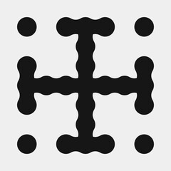 Abstract Cross Pattern Dots Logo generative computational art illustration