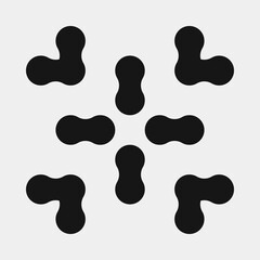 Abstract Cross Pattern Dots Logo generative computational art illustration