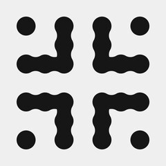 Abstract Cross Pattern Dots Logo generative computational art illustration