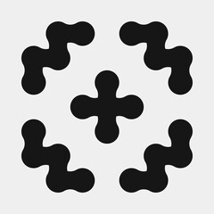 Abstract Cross Pattern Dots Logo generative computational art illustration