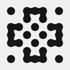 Abstract Cross Pattern Dots Logo generative computational art illustration