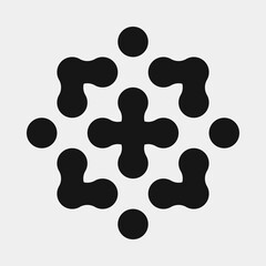 Abstract Cross Pattern Dots Logo generative computational art illustration