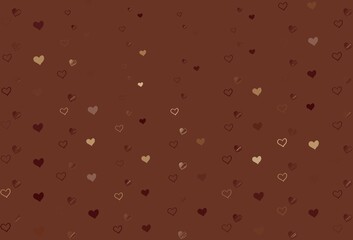 Light Red, Yellow vector pattern with colorful hearts.