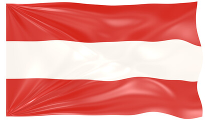 Detailed Illustration of a Waving Flag of Austria