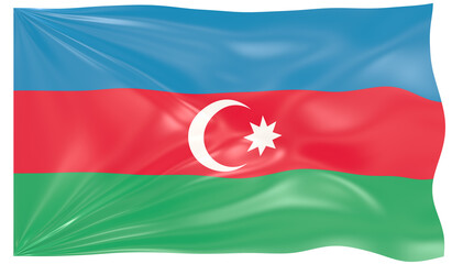 Detailed Illustration of a Waving Flag of Azerbaijan