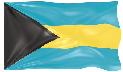 Detailed Illustration of a Waving Flag of Bahamas