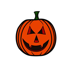 cartoon style vector halloween pumpkin