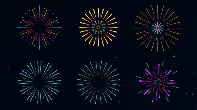 Vivid Colorful Fireworks Video Overlay