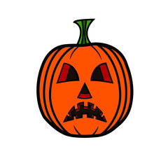 cartoon style vector halloween pumpkin