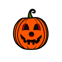 cartoon style vector halloween pumpkin
