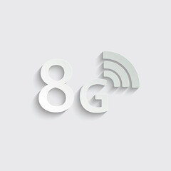 paper 8g internet icon. icon for mobile phone or smart device. 