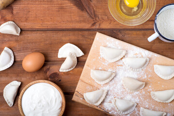 Vareniki or varenyky with potato