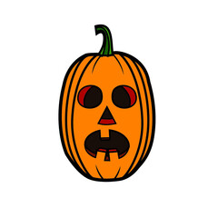 cartoon style vector halloween pumpkin