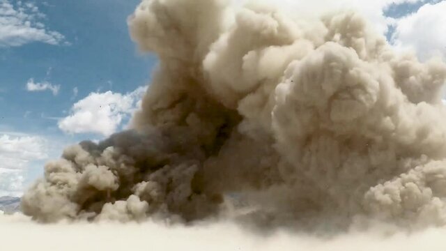 2010s - US Army EOD techs detonate explosives in the desert.