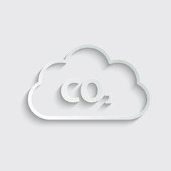 paper CO2 icon vector. carbon dioxide emissions