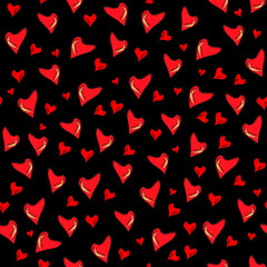 Fototapeta na wymiar Hearts seamless pattern. Romantic background for February 14, Valentine's Day, wedding.