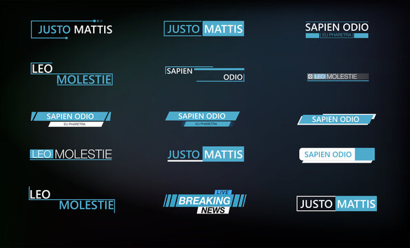 Callouts texts,titles Title call out labels callout marketing boxes lower third bars, business categories layout vector isolated. Futuristic set frame or advertising communication. Vector illustration