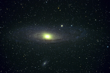 Andromeda galaxy Night photography deep sky. Astrophotography M31