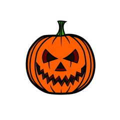 cartoon style vector halloween pumpkin