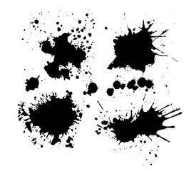 A set of blots. Grunge Design Element. Brush Strokes. Vector illustration