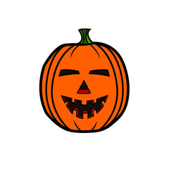 cartoon style vector halloween pumpkin