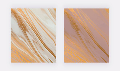 Neutral liquid ink with foil texture painting abstract backgrounds.

