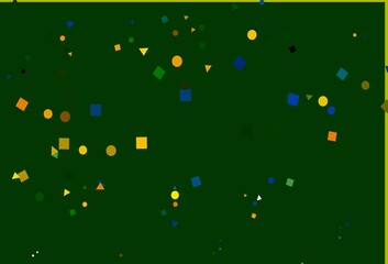 Light Blue, Yellow vector pattern in polygonal style with circles.