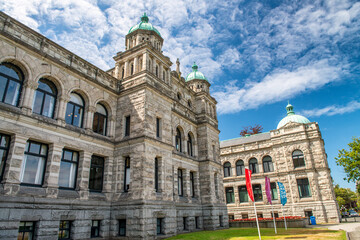 VICTORIA, CANADA - AUGUST 15, 2017: Victoria Parliament on a sunny day