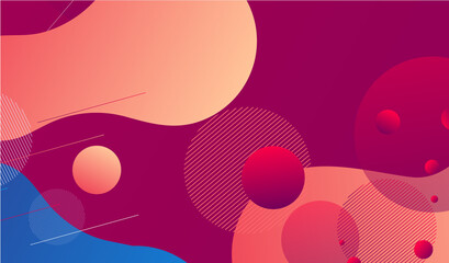 Landing page template with liquid fluid shapes and geometric patterns for business website design. illustration