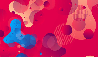 Landing page template with liquid fluid shapes and geometric patterns for business website design. illustration